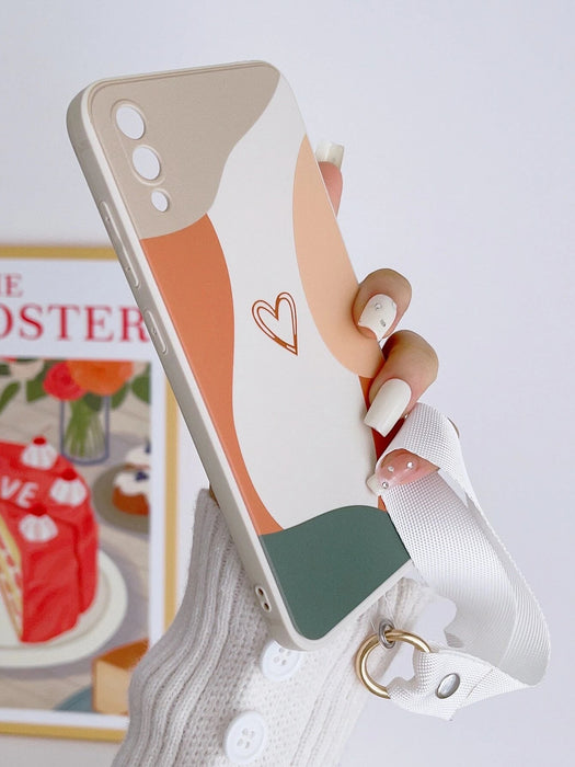 Funda para teléfono con diseño de corazón y cordón compatible con Galaxy A02/M02 - Quierox - Tienda Online