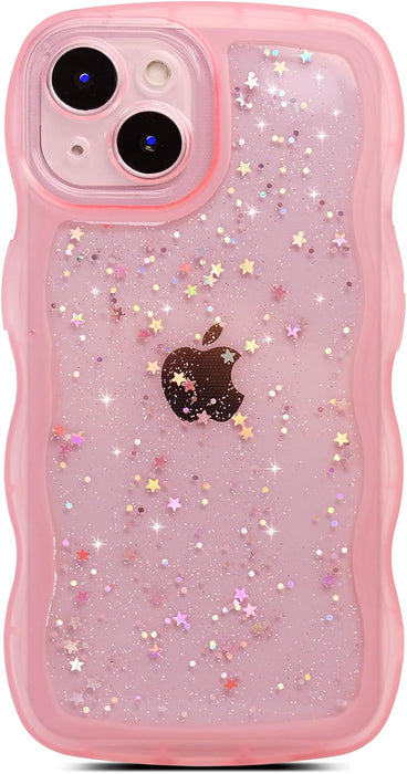 Funda para telefono con diseño de ondas rizadas, con purpurina brillante para iphone 13 mini - Quierox - Tienda Online