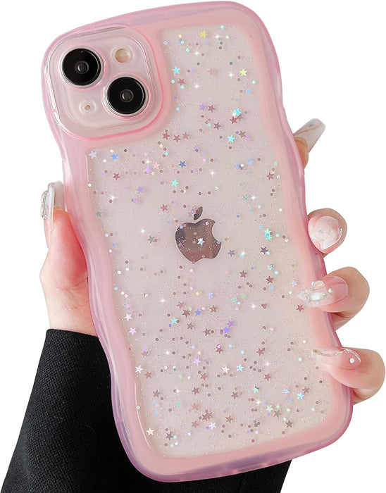 Funda para telefono con diseño de ondas rizadas, con purpurina brillante para iphone 13 mini - Quierox - Tienda Online