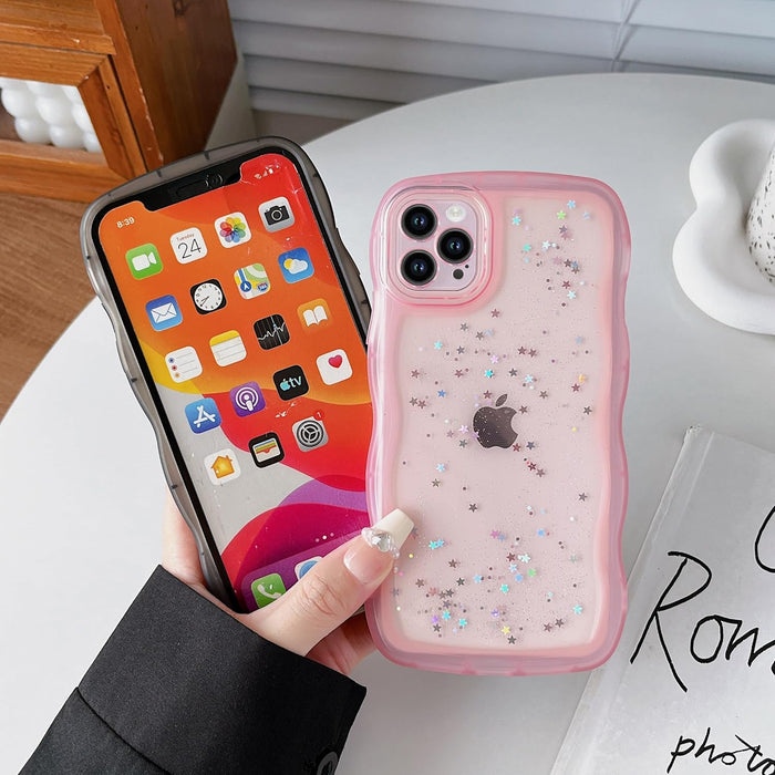 Funda para telefono con diseño de ondas rizadas, con purpurina brillante para iphone 13 mini - Quierox - Tienda Online