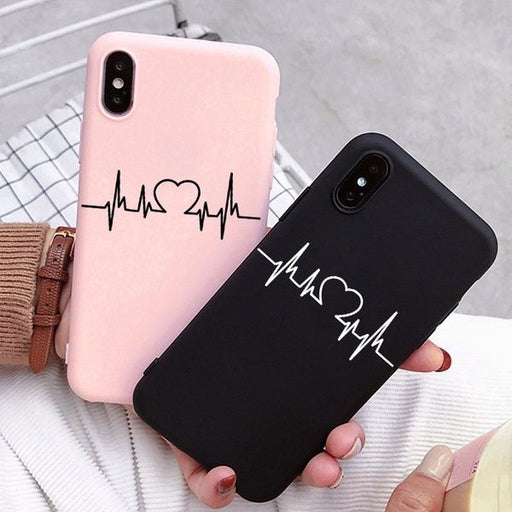Funda para teléfono con estampado de línea de corazón para iPhone xs - Quierox - Tienda Online