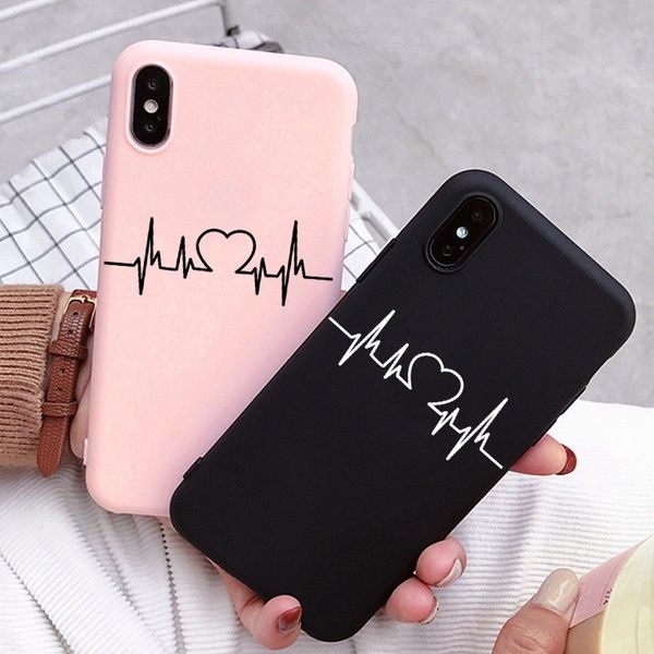 Funda para teléfono con estampado de línea de corazón para iPhone xs - Quierox - Tienda Online