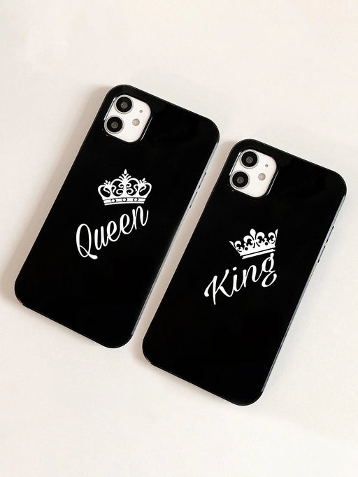 Funda para teléfono con gráfico de letras de pareja de 2 piezas - Quierox - Tienda Online