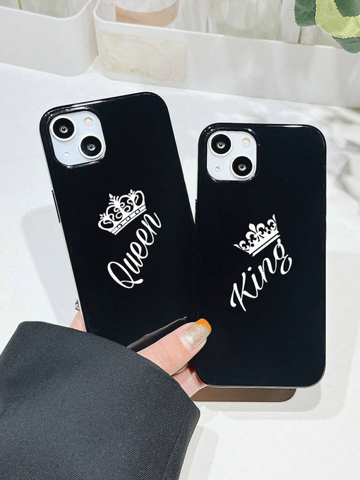 Funda para teléfono con gráfico de letras de pareja de 2 piezas - Quierox - Tienda Online