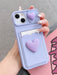 Funda para teléfono con marco de fotos y tarjetero, con doble pegatina de corazón - Quierox - Tienda Online