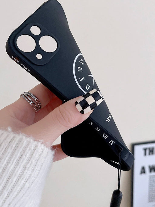 Funda para teléfono con patrón de reloj y cordón - Quierox - Tienda Online