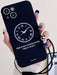 Funda para teléfono con patrón de reloj y cordón - Quierox - Tienda Online