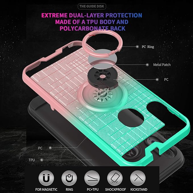Funda para teléfono Moto E6 plus con protector de pantalla HD degradado - Quierox - Tienda Online