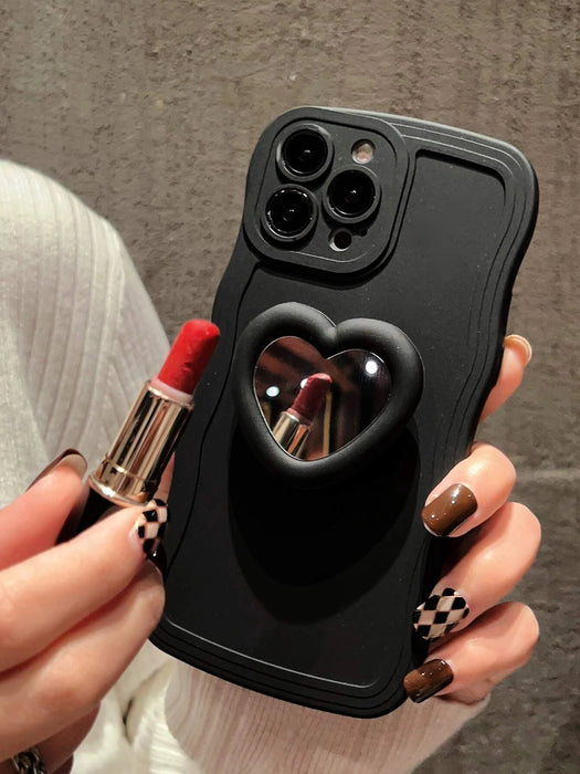 Funda para teléfono sencilla con diseño de corazón que resalta el agarre del teléfono - Quierox - Tienda Online