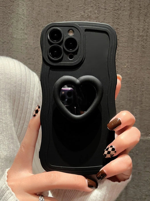 Funda para teléfono sencilla con diseño de corazón que resalta el agarre del teléfono - Quierox - Tienda Online