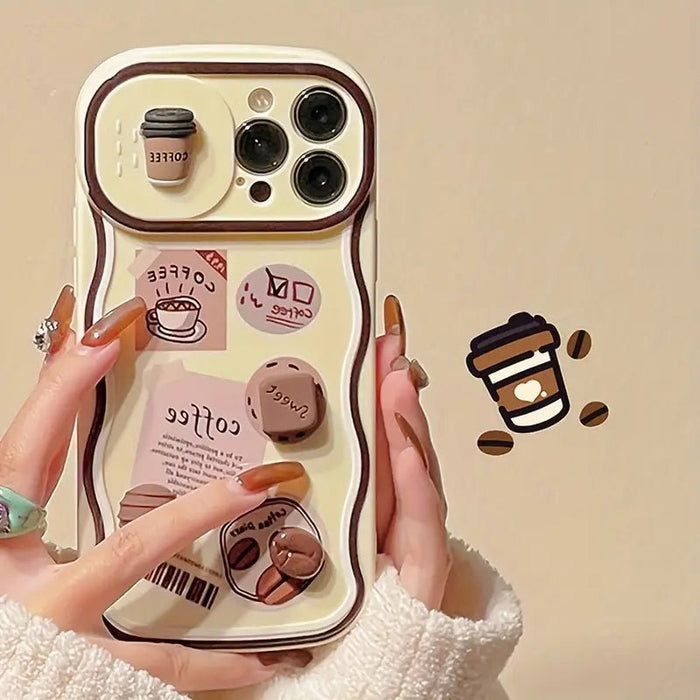 Funda Protector De Teléfono Móvil Coffee Bear Coffee Chocolate Push Lens, para 15 pro - Quierox - Tienda Online