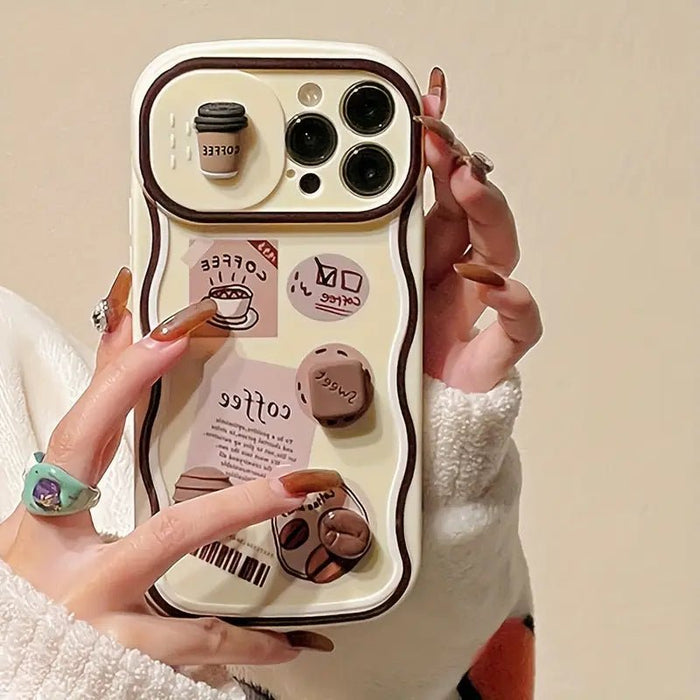 Funda Protector De Teléfono Móvil Coffee Bear Coffee Chocolate Push Lens, para 15 pro - Quierox - Tienda Online