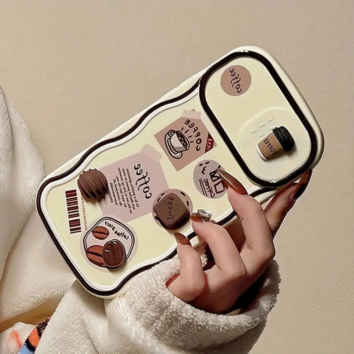Funda Protector De Teléfono Móvil Coffee Bear Coffee Chocolate Push Lens, para 15 pro - Quierox - Tienda Online