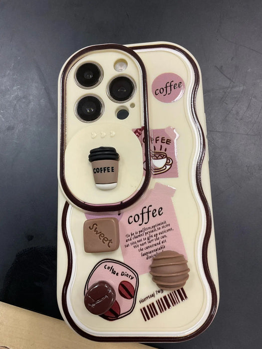 Funda Protector De Teléfono Móvil Coffee Bear Coffee Chocolate Push Lens, para 15 pro - Quierox - Tienda Online