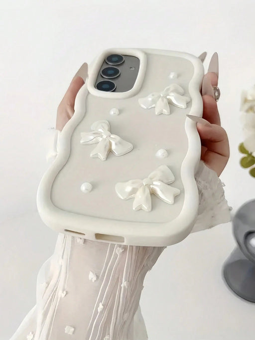 Funda protectora antigolpes con lazo y perlas, para Galaxy S22 Ph one Case - Quierox - Tienda Online