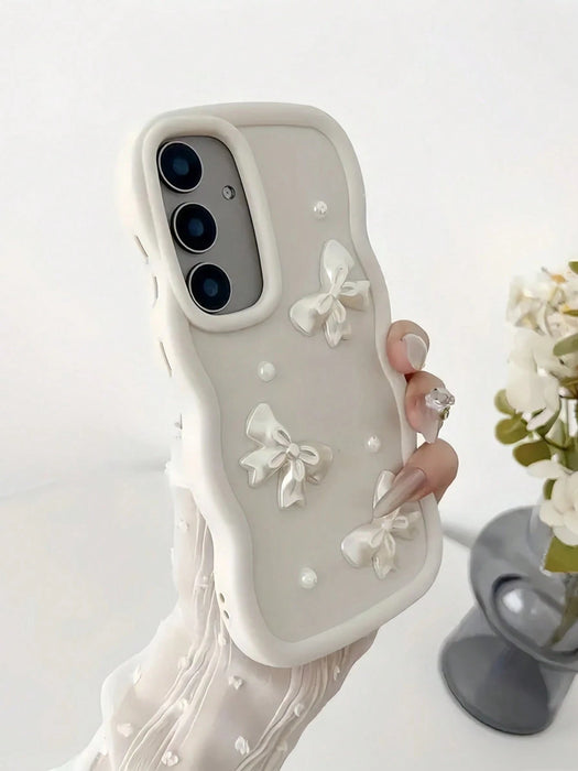 Funda protectora antigolpes con lazo y perlas, para Galaxy S22 Ph one Case - Quierox - Tienda Online