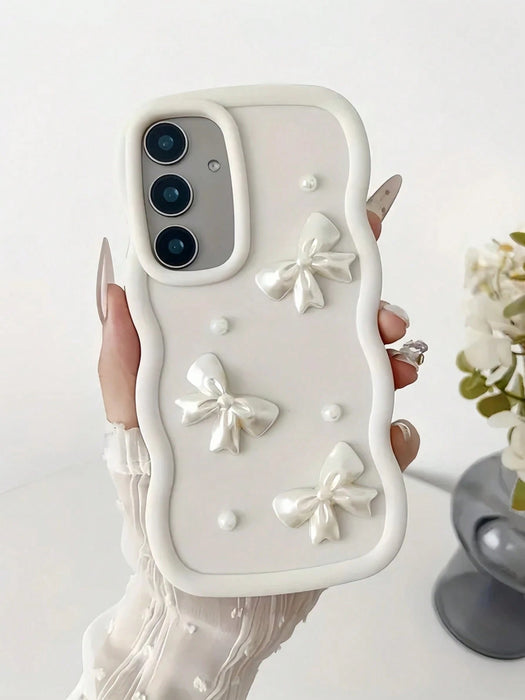 Funda protectora antigolpes con lazo y perlas, para Galaxy S22 Ph one Case - Quierox - Tienda Online