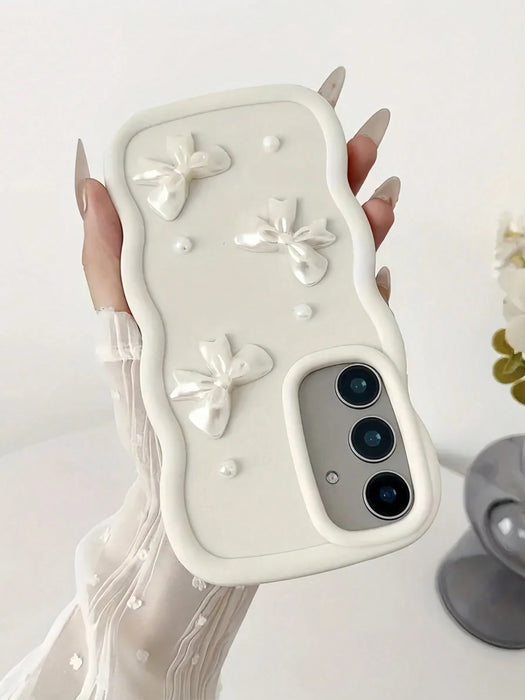 Funda protectora antigolpes con lazo y perlas, para Galaxy S22 Ph one Case - Quierox - Tienda Online