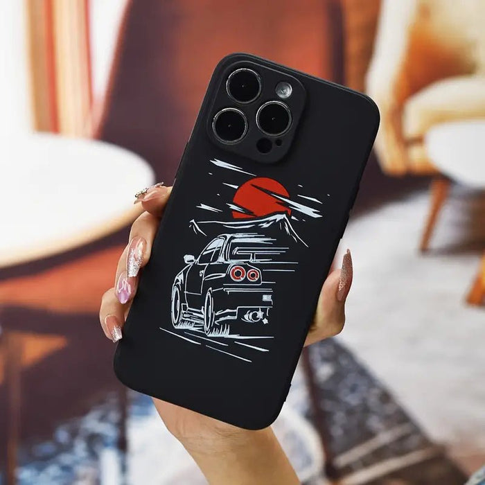 Funda Protectora Con Diseño De Coche Y Luna Roja - Quierox - Tienda Online