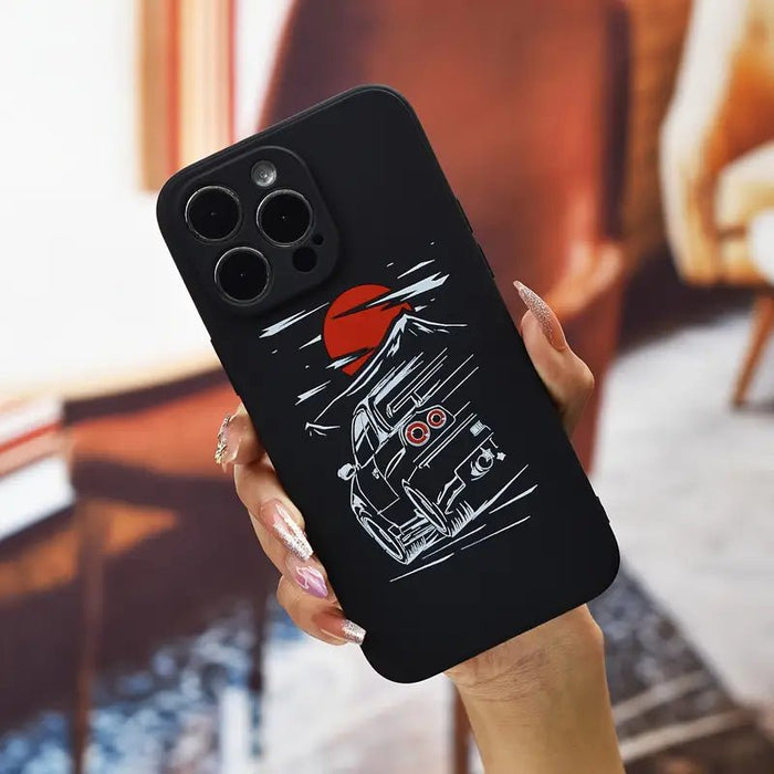 Funda Protectora Con Diseño De Coche Y Luna Roja - Quierox - Tienda Online
