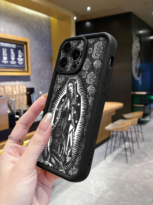 Funda protectora de teléfono con patrón en blanco y negro de Virgen María para iphone 7 plus / 8 plus - Quierox - Tienda Online