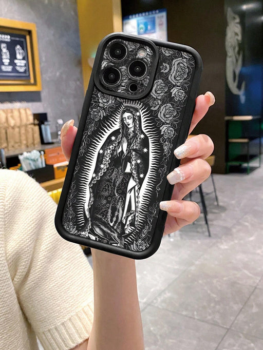 Funda protectora de teléfono con patrón en blanco y negro de Virgen María para iphone 7 plus / 8 plus - Quierox - Tienda Online