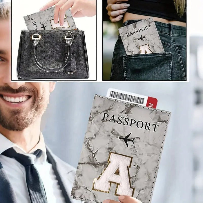 Funda protectora para pasaporte, bordado de toalla estampado con letra - Quierox - Tienda Online