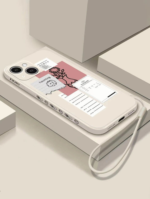 Funda protectora para teléfono móvil con dibujo lateral de TPU con correa de mano - Quierox - Tienda Online