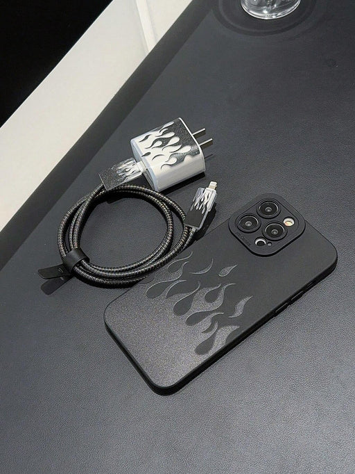 Funda protectora para teléfono móvil infantil con diseño de ángel de llama negra - Quierox - Tienda Online