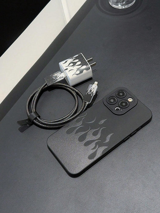 Funda protectora para teléfono móvil infantil con diseño de ángel de llama negra - Quierox - Tienda Online