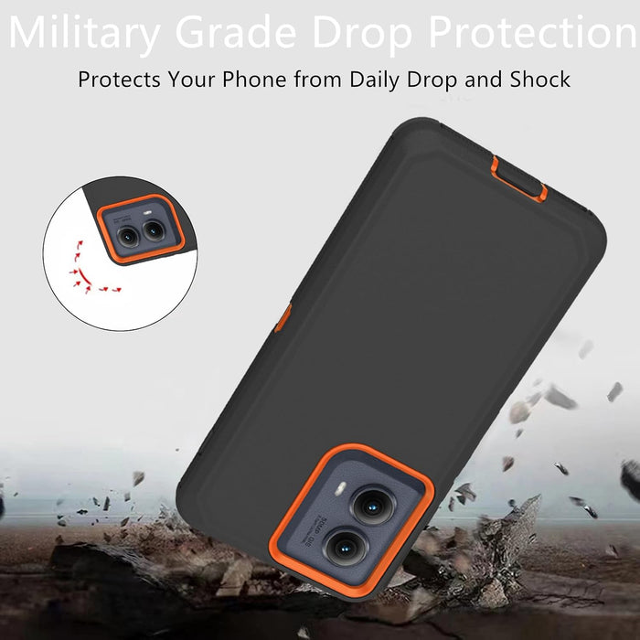 Funda protectora resistente a prueba de polvo a prueba de golpes, 3 en 1 para Motorola Moto Edge 2021 (naranja/negro) - Quierox - Tienda Online
