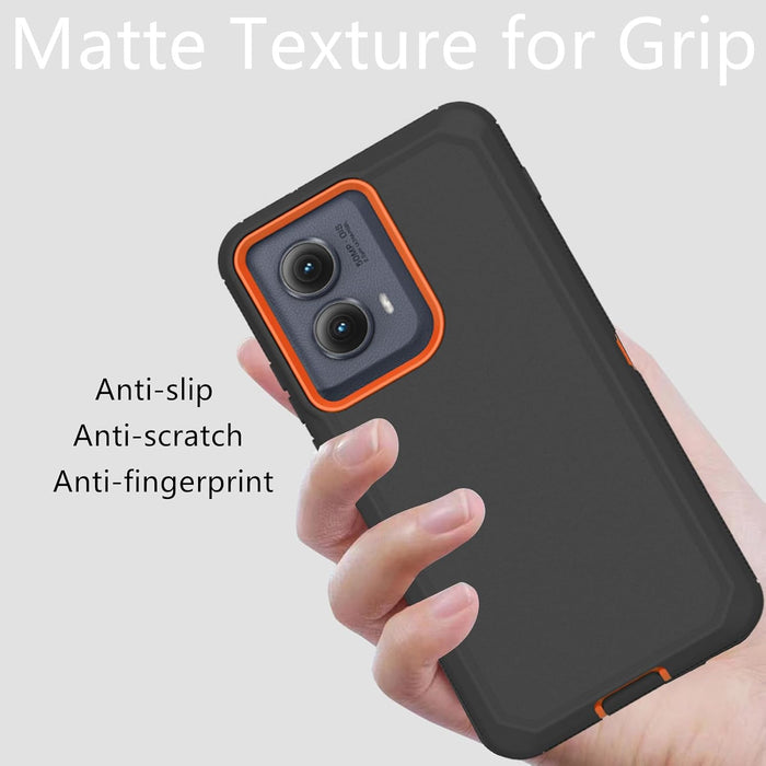 Funda protectora resistente a prueba de polvo a prueba de golpes, 3 en 1 para Motorola Moto Edge 2021 (naranja/negro) - Quierox - Tienda Online