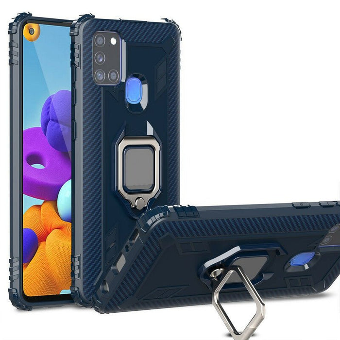 Funda Samsung Galaxy A21s con Anillo y Fibra de Carbono - Quierox - Tienda Online