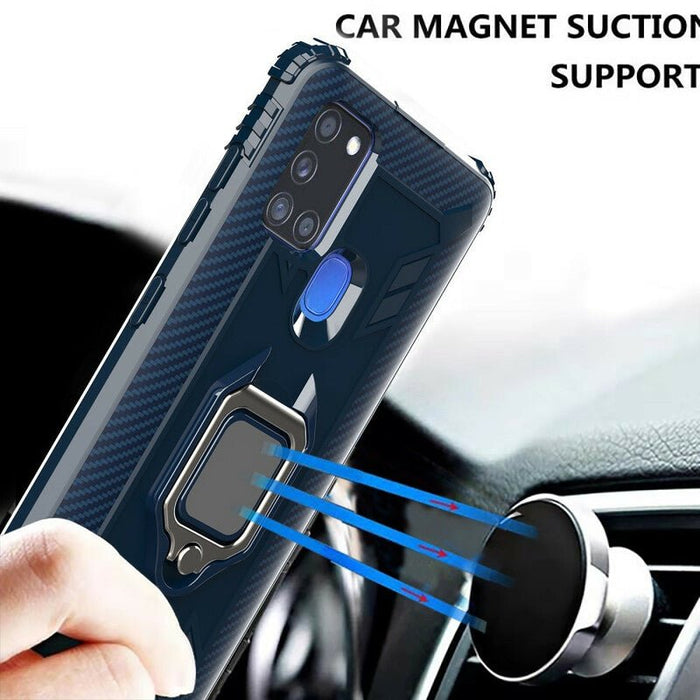 Funda Samsung Galaxy A21s con Anillo y Fibra de Carbono - Quierox - Tienda Online