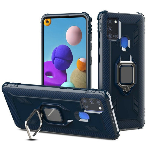 Funda Samsung Galaxy A21s con Anillo y Fibra de Carbono - Quierox - Tienda Online