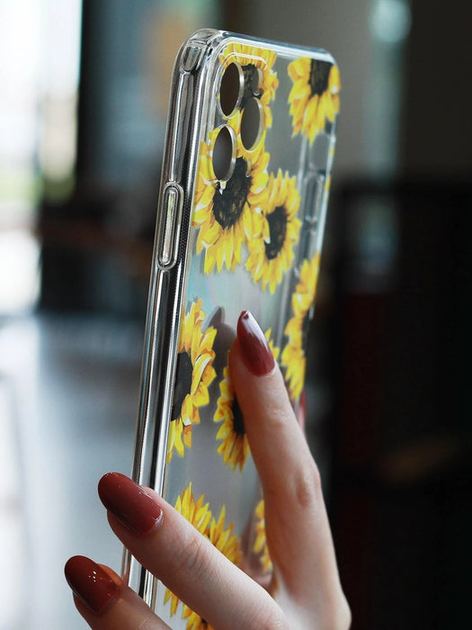 Funda transparente para celular con patrón de girasol Iphone - 11 pro - Quierox - Tienda Online