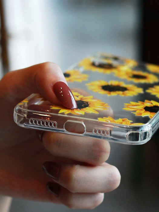 Funda transparente para celular con patrón de girasol Iphone - 11 pro - Quierox - Tienda Online