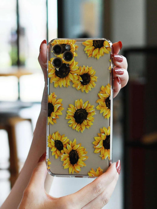 Funda transparente para celular con patrón de girasol Iphone - 11 pro - Quierox - Tienda Online