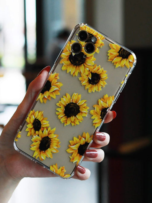 Funda transparente para celular con patrón de girasol Iphone - 11 pro - Quierox - Tienda Online