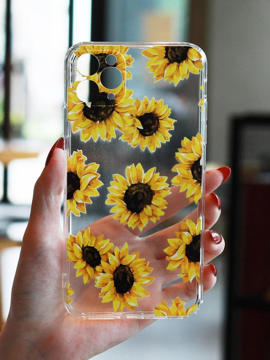Funda transparente para celular con patrón de girasol Iphone - 11 pro - Quierox - Tienda Online