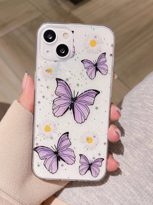 Funda transparente para teléfono con gráfico de mariposa - Quierox - Tienda Online