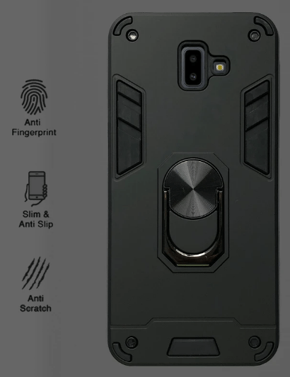 Funda trasera con protección para Samsung J6 Plus (negra) - Quierox - Tienda Online