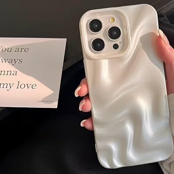 Funda trasera Pearl White Swirl para iPhone 12 diseño minimalista y moderno con efecto de ondas - Quierox - Tienda Online
