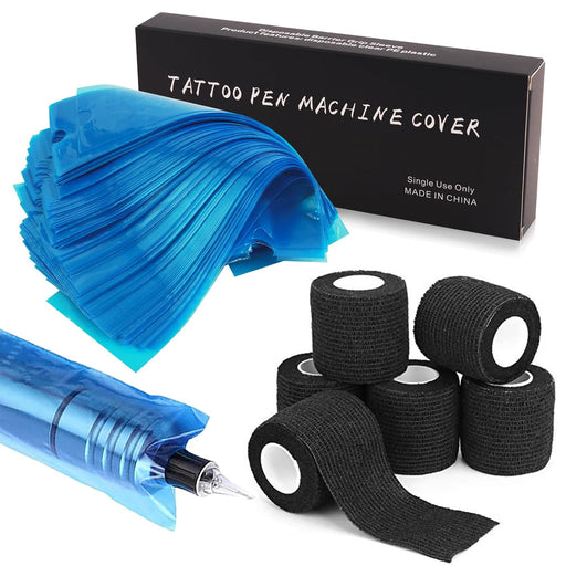 Fundas para máquinas de tatuar de 200 piezas y 4 cintas de agarre para bolígrafos - Quierox - Tienda Online