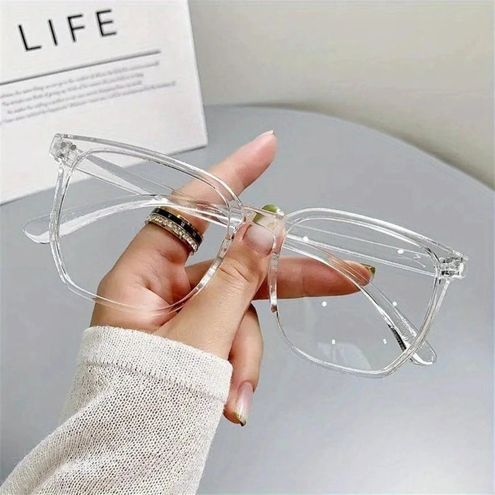 Gafas de moda, planas y cuadradas con montura grande. Incluye lentes transparentes. - Quierox - Tienda Online
