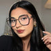 Gafas de Montura Grande Poligonal y Lentes Transparentes para Mujer - Quierox - Tienda Online