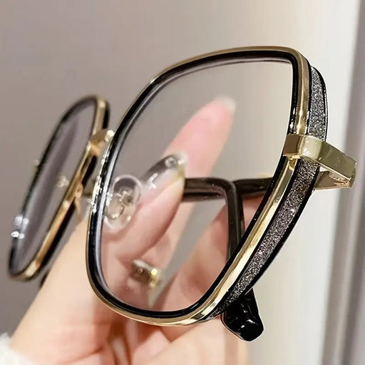 Gafas de Montura Grande Poligonal y Lentes Transparentes para Mujer - Quierox - Tienda Online