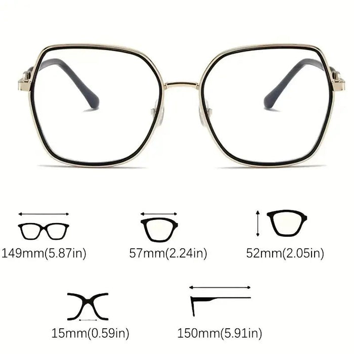 Gafas de Montura Grande Poligonal y Lentes Transparentes para Mujer - Quierox - Tienda Online