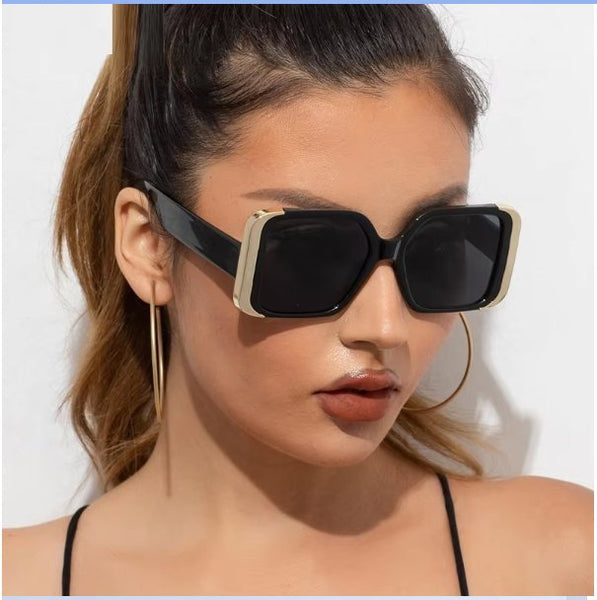 Gafas de sol cuadradas a la moda para mujer, lentes de sol de gran
