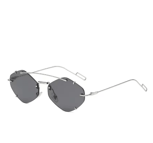 Gafas de sol cuadradas con diamantes sin montura unisex, gafas de sol retro de diseñador - Quierox - Tienda Online